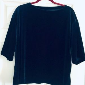 Navy Blue Velvet Holiday top
